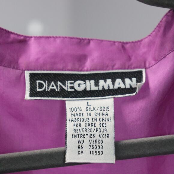 Vintage Diane Gilman side button silk sleeveless top size L - Picture 6 of 6